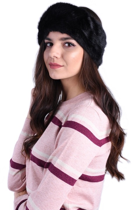 Пухкава лента за глава, черна, на парчета, един размер