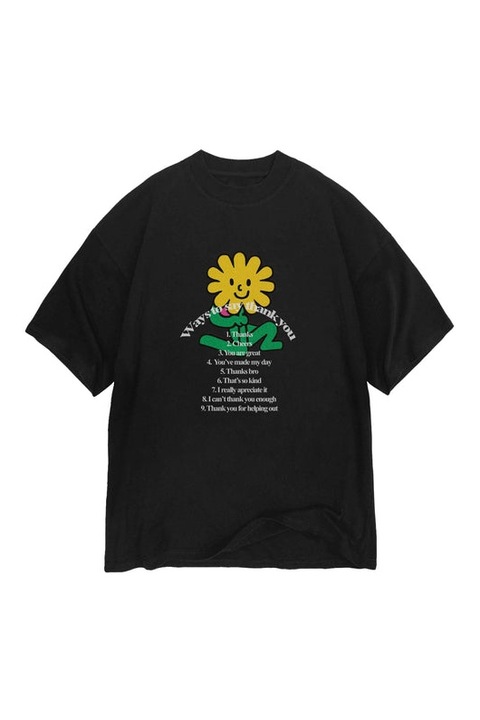 Tricou negru Thank You barbati, mysimplicated, Bumbac, negru, S INTL