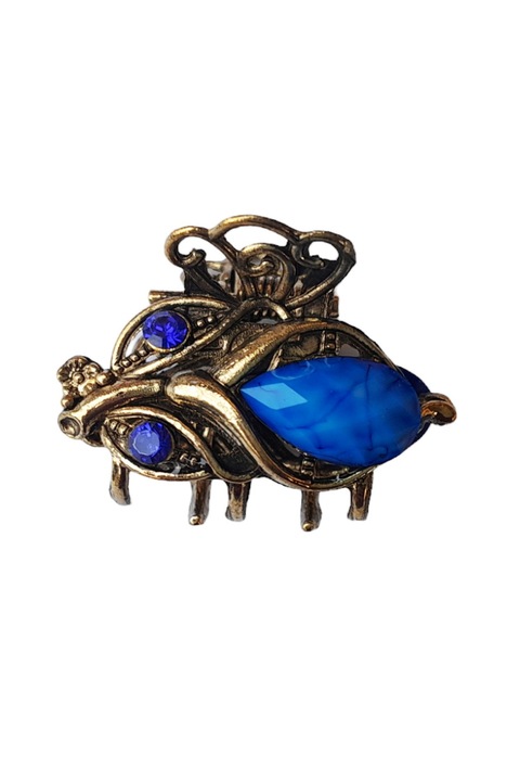 Méh alakú hajcsat, Vintage, 2,5 cm, Kék, 97BJ