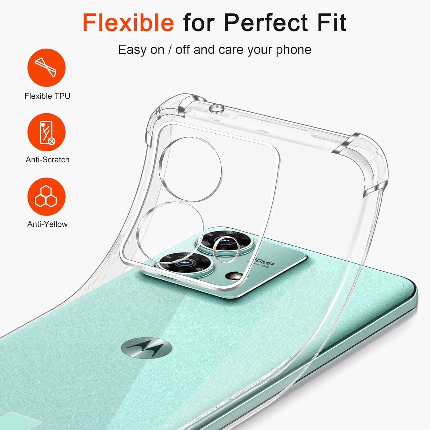 Husa protectie Mat-Tech compatibila cu Motorola Edge 40 Neo, Protectie Camera, Colturi anti-soc, Decupaje Precise, Rezistenta la impact, Margini ridicate pentru protectia ecranului, Transparenta