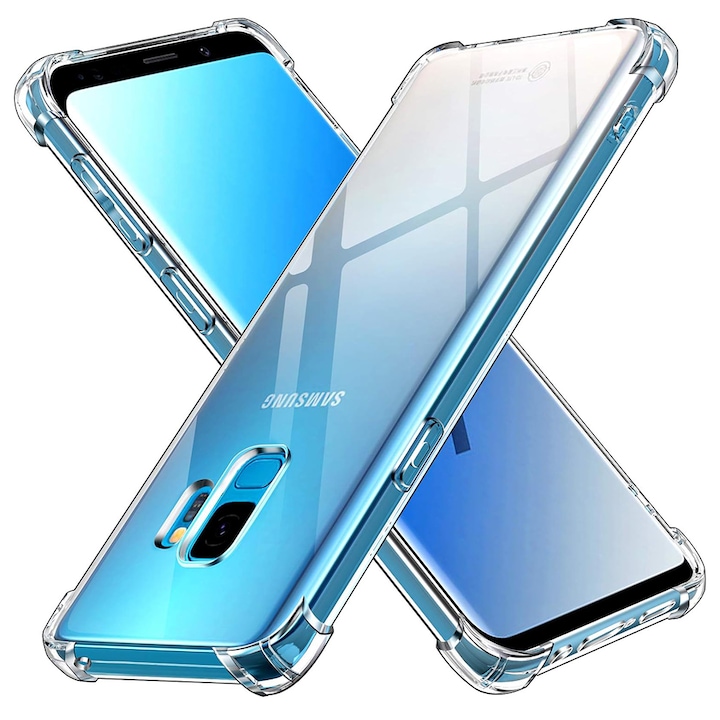 Husa antisoc pentru Samsung Galaxy S9, Atlantic Silicon Shockproof, transparent
