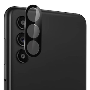 Folie de protectie camera compatibila cu Samsung Galaxy S24 Ultra, S+ Camera Glass Protector, sticla securizata, Negru-Transparent