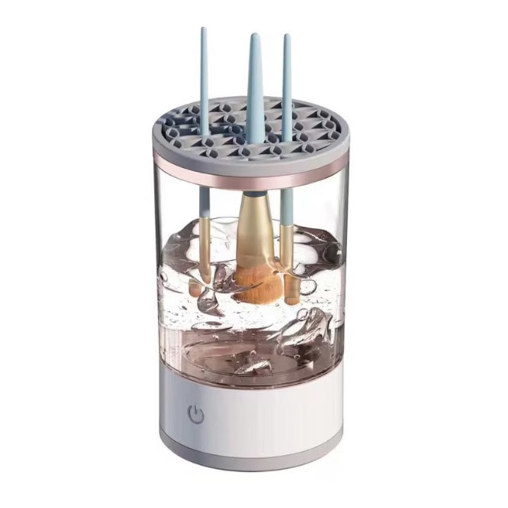 Elektromos készülék tisztításhoz és szárításhoz Clean&Beauty Doty® sminkecsetek, USB tartozék, több ecsetet is mos egyszerre, ultrahanggal, fehér, arany árnyalatokkal