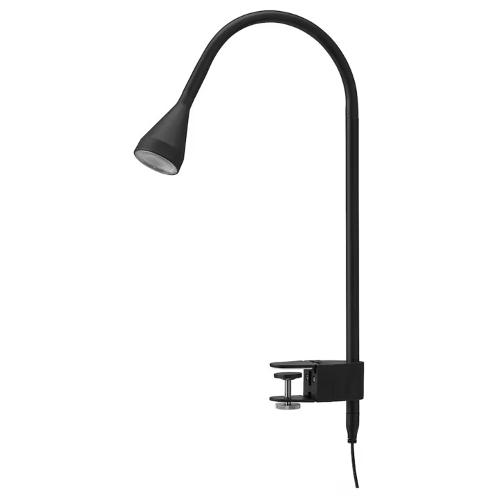 LED lámpa klipszel, fekete, 63 cm, 1,9W