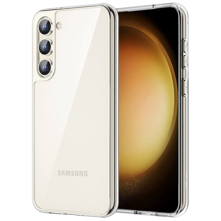 Силиконов защитен калъф за Samsung Galaxy S23 Plus, ултра прозрачен, тънък, олеофобна обработка, защита на камерата, защита на екрана, против удар, против надраскване, прозрачен