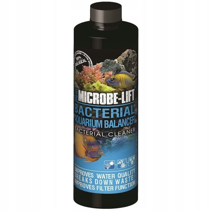 Tratament pentru acvariu, Microbe-Lift, 473 ml, Negru