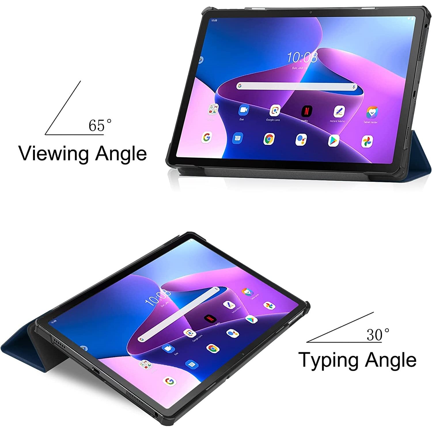 Husa pentru tableta Lenovo Tab M10 Plus 10.6 inch 3rd Gen TB-125F, TB-128F Aiyando, navy blue