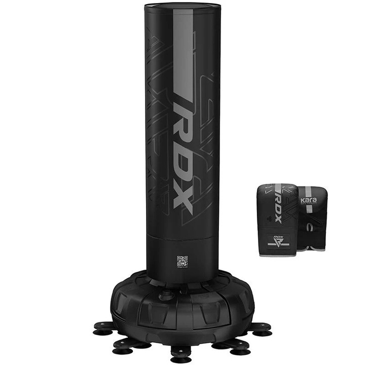 Set sac box de podea Rdx F6 6FT Kara, cu manusi incluse, Gri/Negru, 6FT