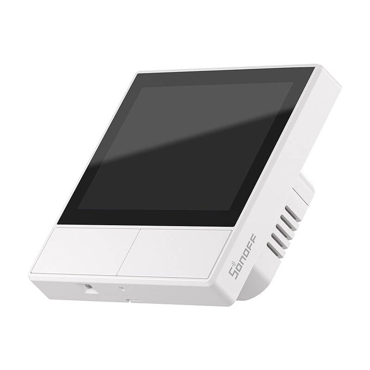 Intelligens vezérlőpanel, Sonoff, Wi-Fi, Bluetooth, 86x86x41,7 mm, fehér