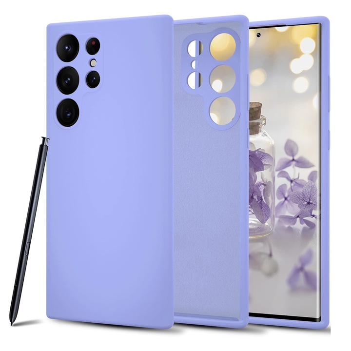 Husa pentru Samsung Galaxy S24 Ultra Premium Silicon Daden®, Protectie Camera, Antisoc, Calitate Premium, Mov