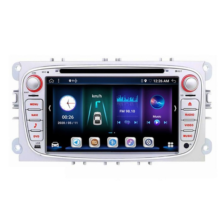 Navigatie Ford Focus Mondeo Galaxy S-Max Fusion cu sistem android 4+64GB carplay wireless slot 4G