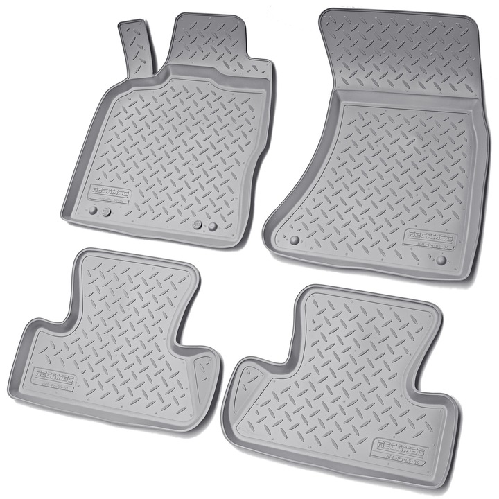 Set de 4 covorase gri cauciuc 3D stil tavita premium pentru Audi Q5, SQ5 din 2008-2017