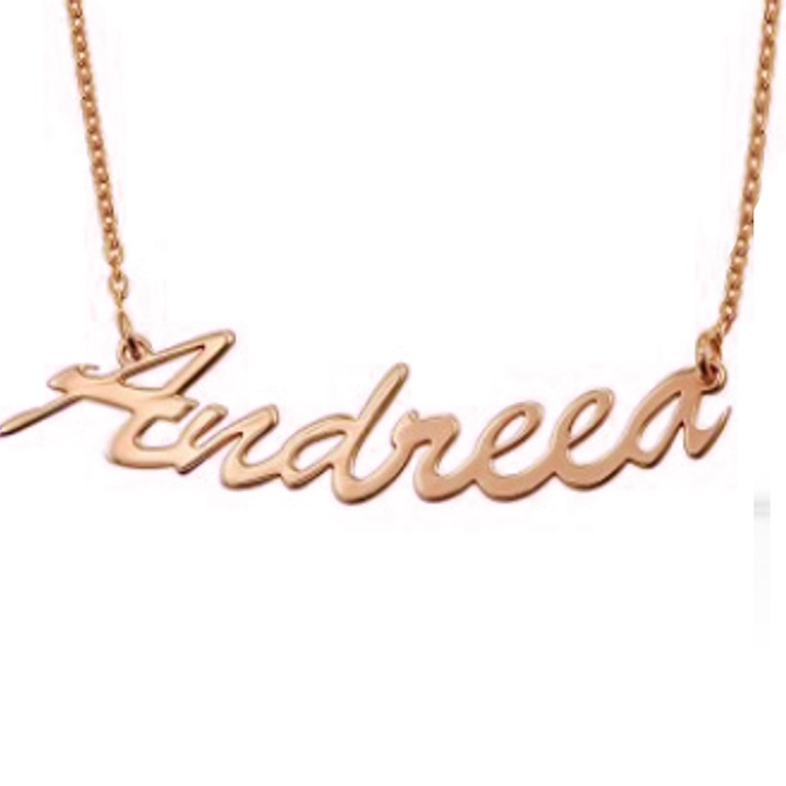 Colier din aur roz cu nume Andreea