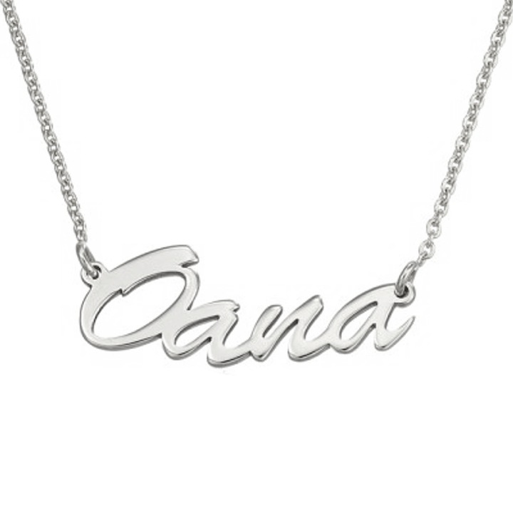 Colier din aur alb cu nume Oana