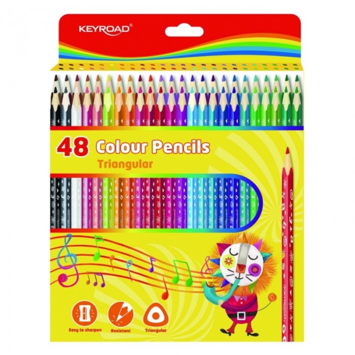 Set creioane, KEYROAD, 48 culori