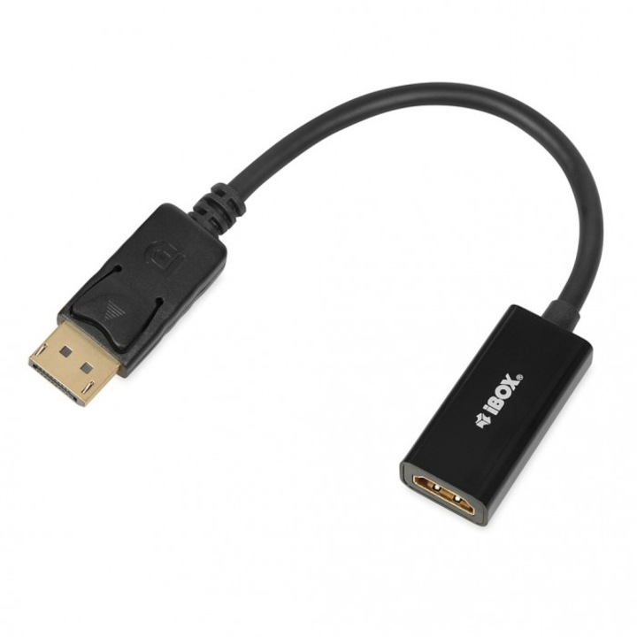 Преходник iBOX DisplayPort към HDMI 4K, сребрист, 1 бр