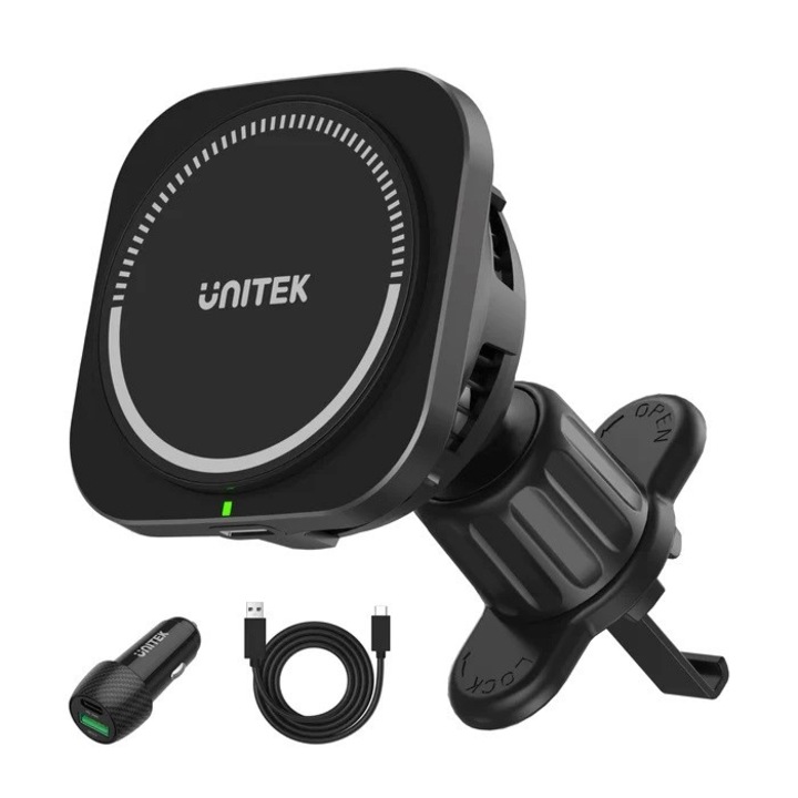 Unitek autós töltő, QuickCharge 3.0, 38W, Fekete