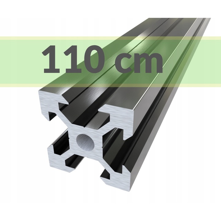 Profil Constructiv Aluminiu V-Slot 20x20x1100mm, Negru