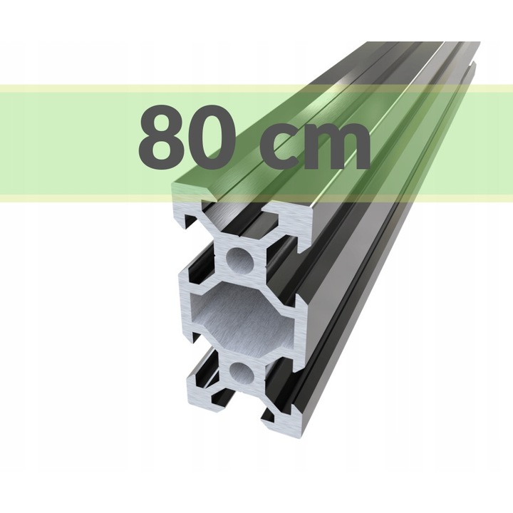 Profil Constructiv Aluminiu V-Slot 20x40mm, Negru, 80cm