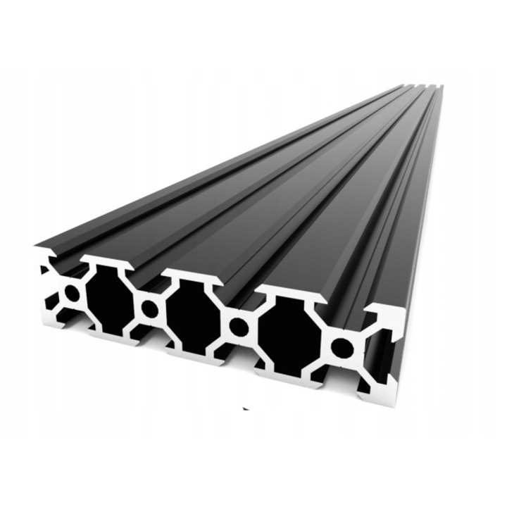 Profil aluminiu V-Slot 20x80 mm, 100 cm, tip T6, Negru