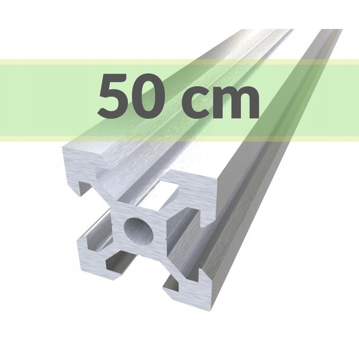 Profil Constructiv Aluminiu V-Slot 20x20mm, Lungime 50cm, Argintiu