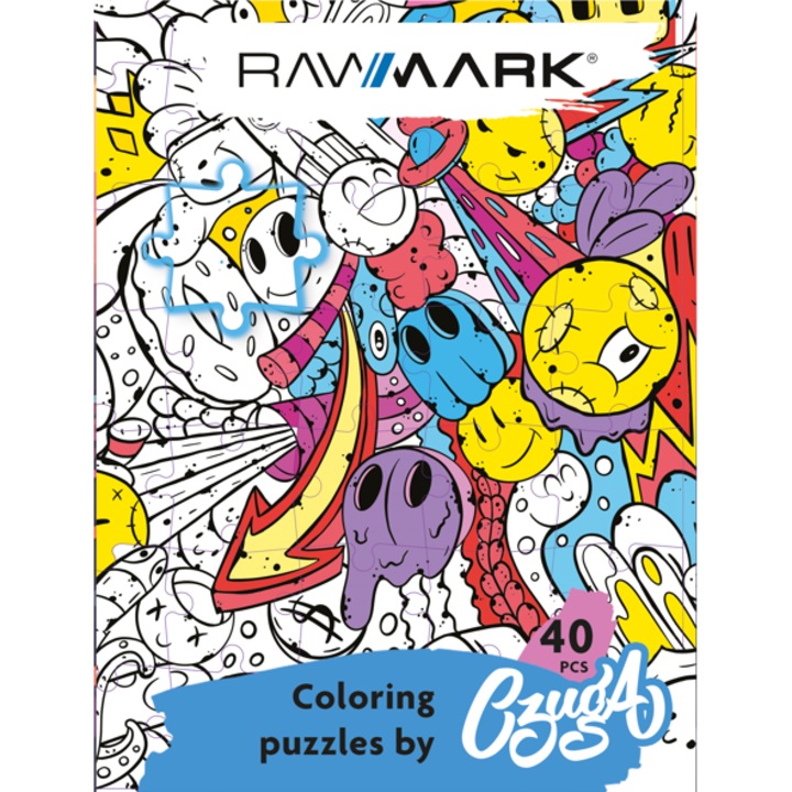 Пъзел за оцветяване, Rawmark, 40 части, Многоцветен