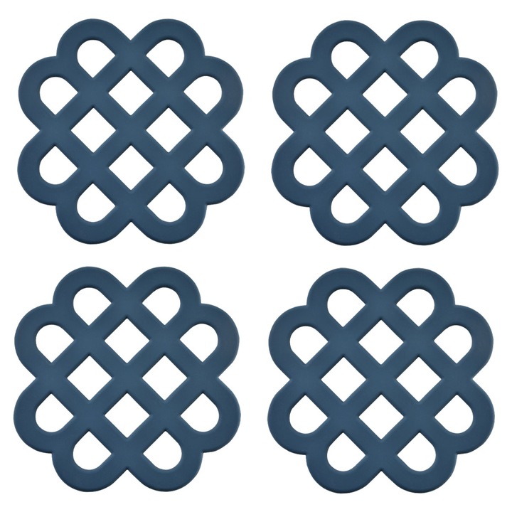 Set suporturi pahare 4 buc, Rezistent la temperaturi inalte, silicon