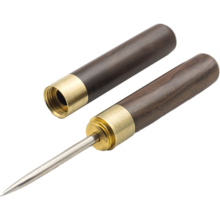 Jégcsákány, Rozsdamentes acél, Fa nyél, 15,9 cm, Barna/Arany