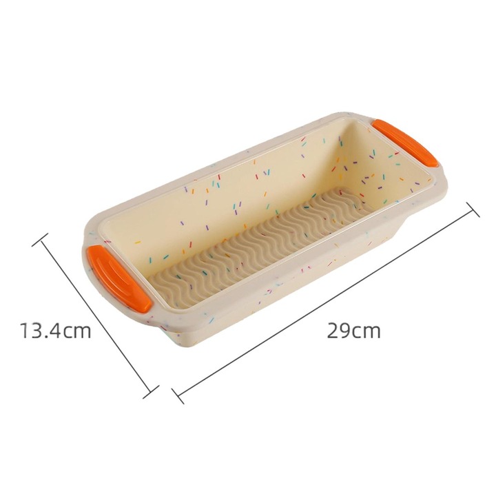 Kenyértálca, Szilikon, 13,4 x 29 cm, Többszínű