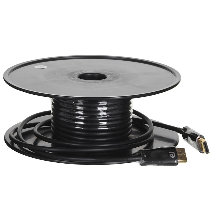 Cablu fibra optica, Claroc, 60 HZ, 10 m, Negru