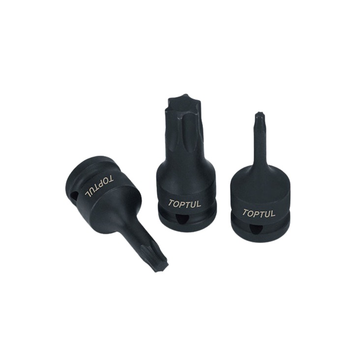 Cheie bit de impact Toptul, prindere patrat 3/8 inch, profil torx, deschidere cheie T27, lungime 52 mm, crom molibden