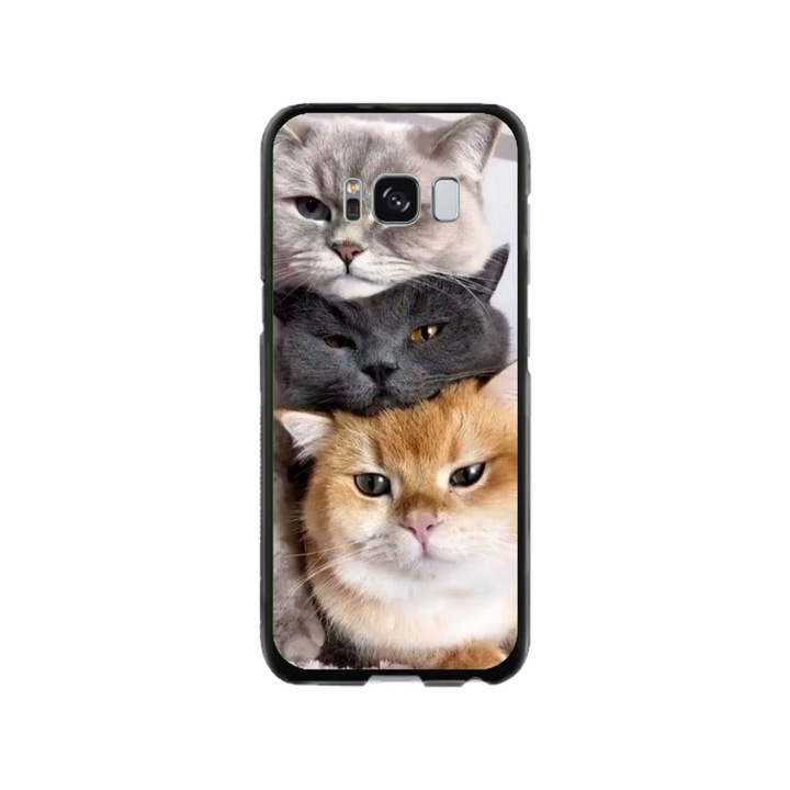 Персонализиран калъф за плуване и силиконов калъф за Samsung Galaxy S8, модел Котки, многоцветен, S1D1M0116