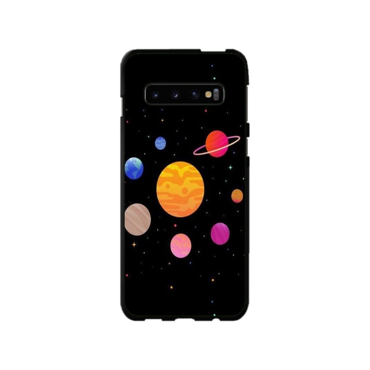 Персонализиран калъф за плуване и силиконово фолио за Samsung Galaxy S10, цветен модел Galaxy, многоцветен, S1D1M0283