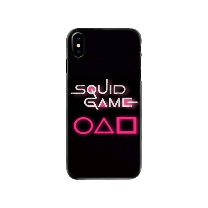 Персонализиран калъф за плуване и силиконово фолио за Apple iPhone XS Max, модел Squid Game #4, многоцветен, S1D1M0176