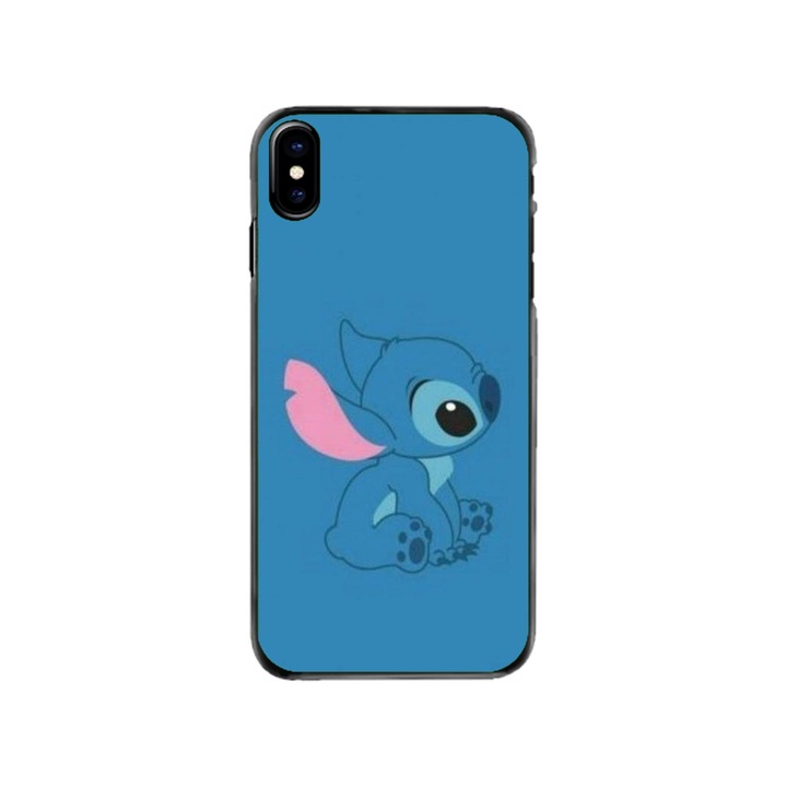 Husa personalizata HQPrint si Folie de Silicon pentru Apple iPhone XS Max, model Blue Stich, multicolor, S1D1M0192