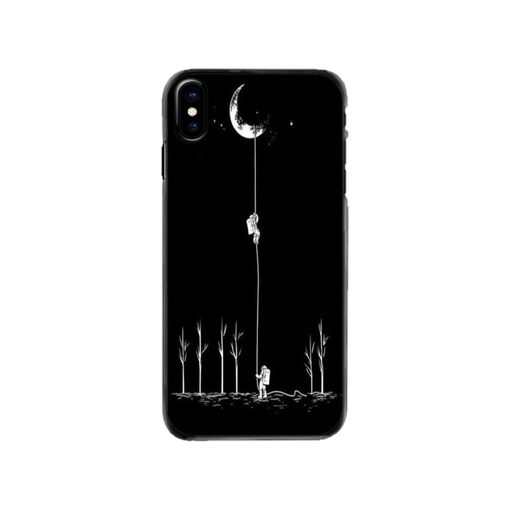 Персонализиран калъф за плуване и силиконово фолио за Apple iPhone XS Max, модел Climbing to the Moon, многоцветен, S1D1M0233