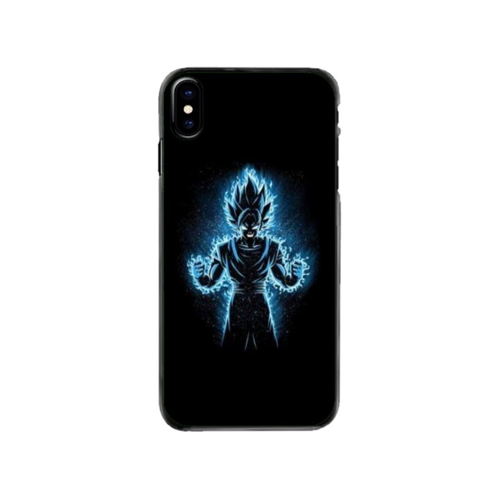 Husa personalizata HQPrint si Folie de Silicon pentru Apple iPhone XS, model Goku, multicolor, S1D1M0087