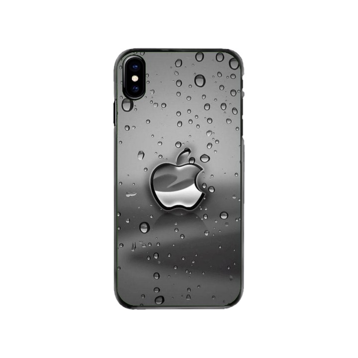Персонализиран калъф за плуване и силиконово фолио за Apple iPhone XS Max, Rainy модел с лого на Apple, многоцветен, S1D1M0148