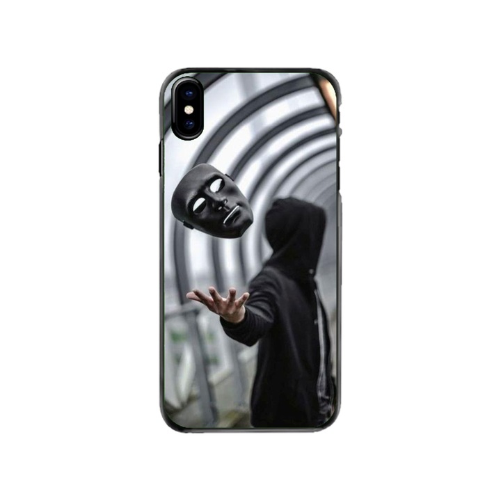 Husa personalizata HQPrint si Folie de Silicon pentru Apple iPhone XS, model Mask, multicolor, S1D1M0199