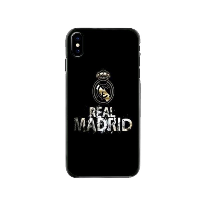 Персонализиран калъф за плуване и силиконово фолио за Apple iPhone XS Max, Реал Мадрид модел №2, многоцветен, S1D1M0154