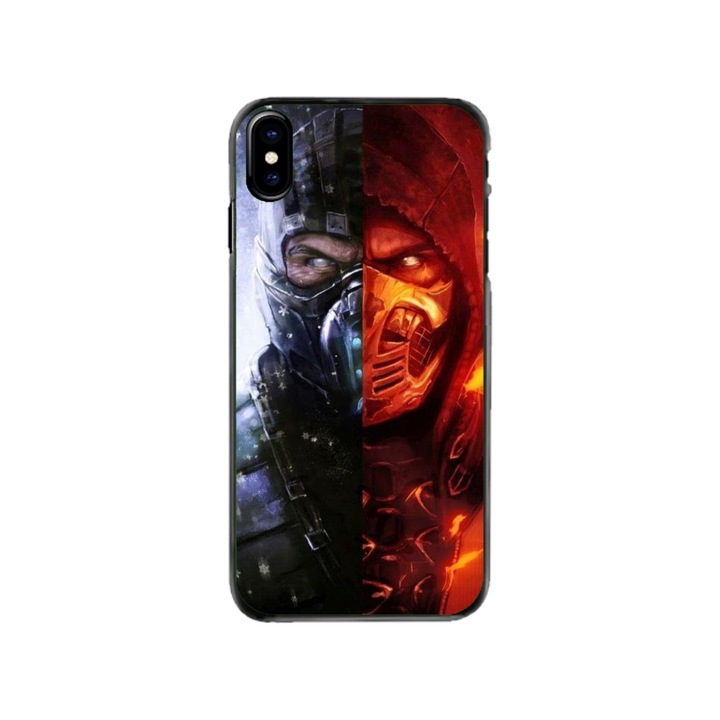 Husa personalizata HQPrint si Folie de Silicon pentru Apple iPhone XS Max, model Mortal Kombat, multicolor, S1D1M0130