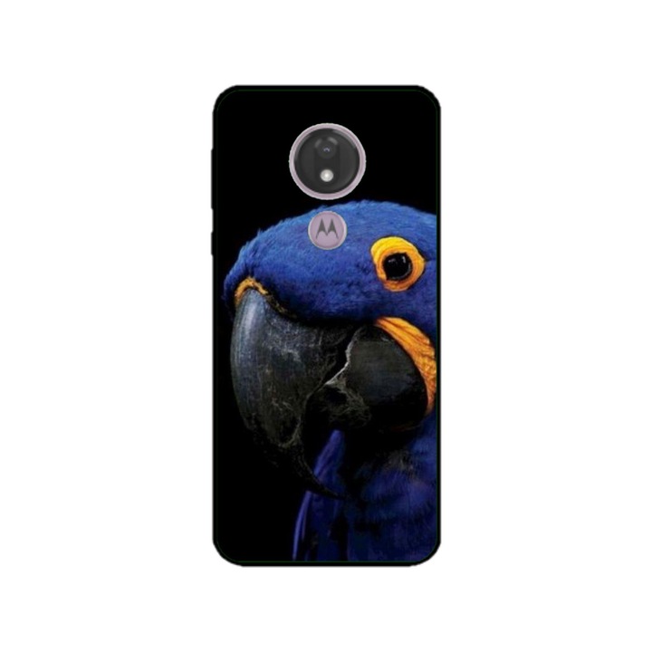 Husa personalizata HQPrint pentru Motorola Moto G7 Power, model Blue Parrot, multicolor, S1D1M0145