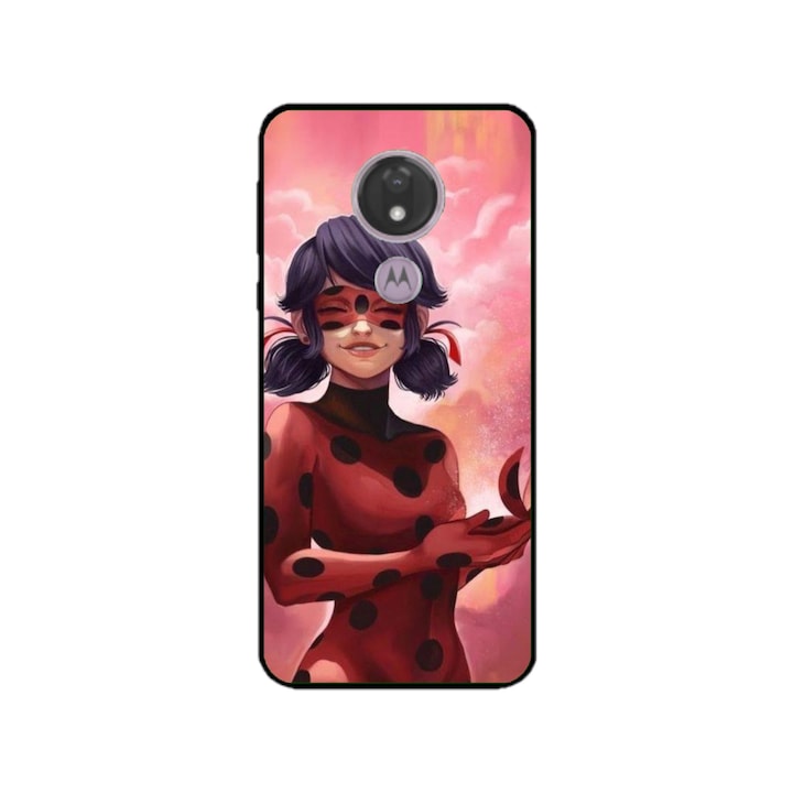Husa personalizata HQPrint si Folie de Silicon pentru Motorola Moto G7 Power, model Buburuza, multicolor, S1D1M0025