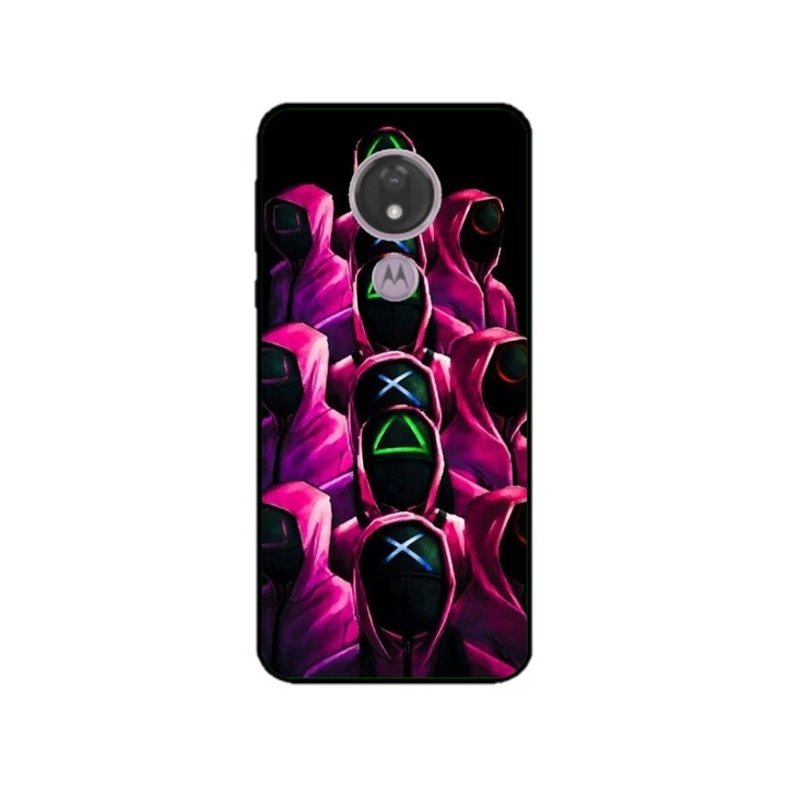 Персонализиран калъф за плуване и силиконово фолио за Motorola Moto G7 Power, модел Squid Game #8, многоцветен, S1D1M0180