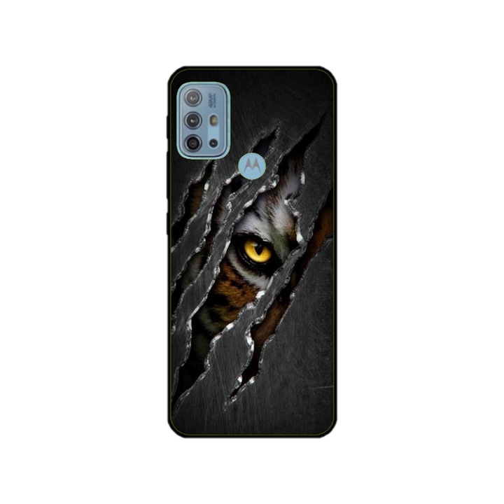 Egyedi HQPrint fedél és szilikon fólia Motorola Moto G10 Powerhez, Hidden Tiger modell, sokszínű, S1D1M0332