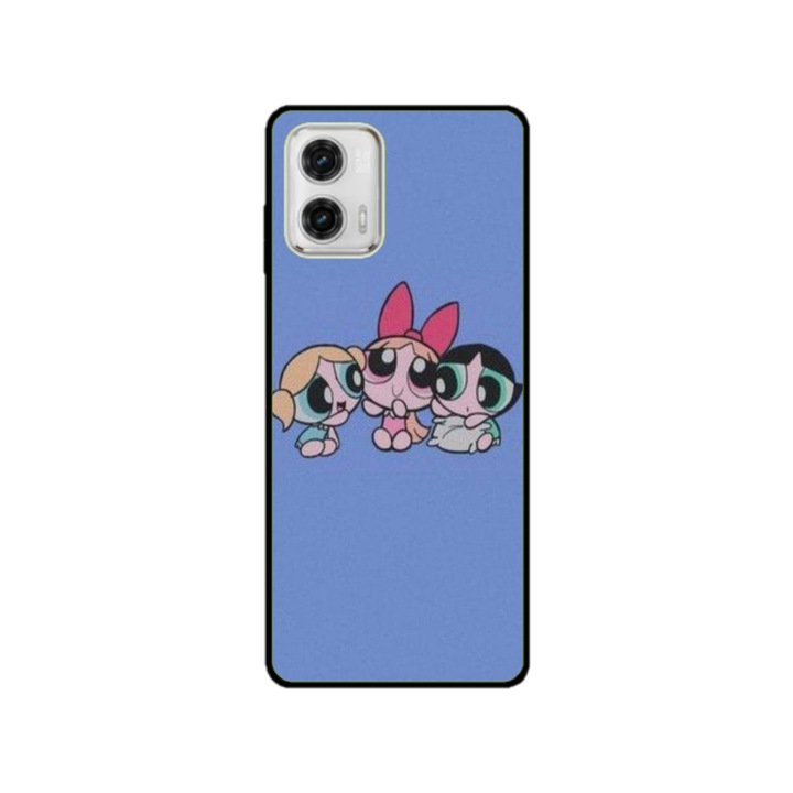 Husa personalizata HQPrint si Folie de Silicon pentru Motorola Moto E22i, model Powerpuff Girls, multicolor, S1D1M0135