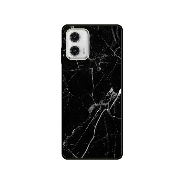 Custom HQPrint Cover и силиконово фолио за Motorola Moto E22, модел Черен мрамор, многоцветен, S1D1M0229