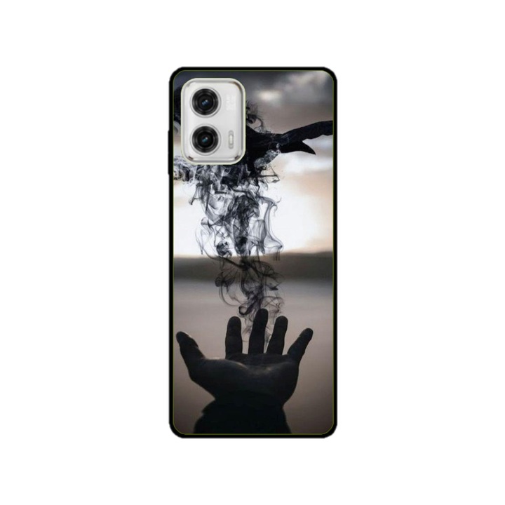 Husa personalizata HQPrint si Folie de Silicon pentru Motorola Moto G53, model Black Magic, multicolor, S1D1M0152