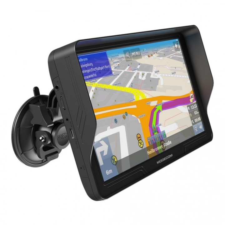 GPS-navigátor, Modecom, MicroSD/SDHC, 16 GB, RAM 512MB, Fekete