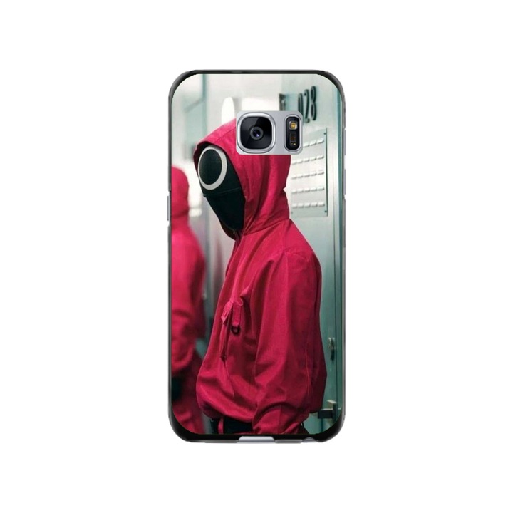 Husa personalizata Swim Case si Folie de Silicon pentru Samsung Galaxy S7, model Squid Game #14, multicolor, S1D1M0186